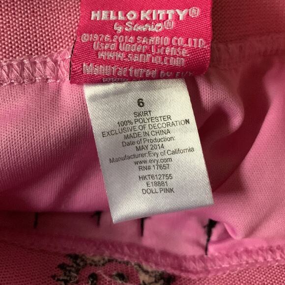 Hello Kitty Skirt Girls Size 6 Layered Color Pink with Elastic Waist Polyester - Picture 5 of 5